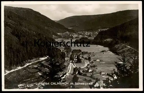 ALTE POSTKARTE LUFTKURORT CALMBACH IM SCHWARZWALD PANORAMA GLEISANLAGEN BAHNHOF 1930 Bad Wildbad cpa postcard AK