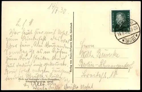 ALTE POSTKARTE LUFTKURORT CALMBACH IM SCHWARZWALD PANORAMA GLEISANLAGEN BAHNHOF 1930 Bad Wildbad cpa postcard AK