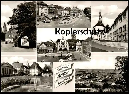 ÄLTERE POSTKARTE GRUSS AUS BRILON SAUERLAND Jägerhof Café Feldamp Kreissparkasse Zeitung postcard Ansichtskarte cpa AK