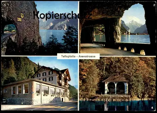 ÄLTERE POSTKARTE AXENSTRASSE TELLSPLATTE TELLSKAPELLE URI Vierwaldstättersee cpa AK Ansichtskarte postcard