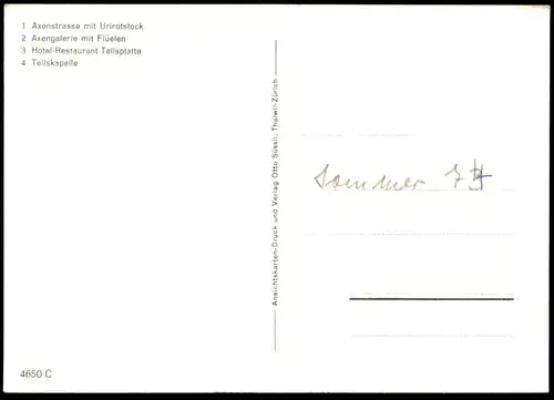 ÄLTERE POSTKARTE AXENSTRASSE TELLSPLATTE TELLSKAPELLE URI Vierwaldstättersee cpa AK Ansichtskarte postcard