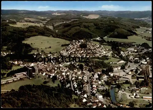 ÄLTERE POSTKARTE GUMMERSBACH NIEDERSESSMAR IM OBERBERGISCHEN LUFTBILD MIT BAHNHOF gare station Ansichtskarte postcard AK