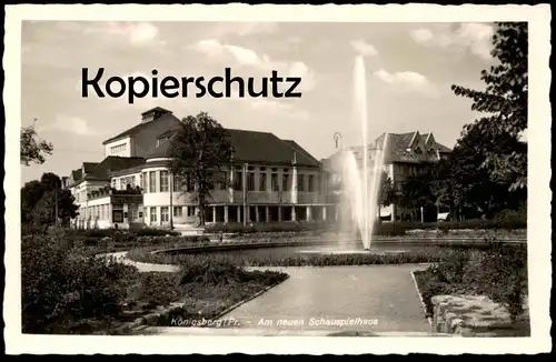 ALTE POSTKARTE KÖNIGSBERG AM NEUEN SCHAUSPIELHAUS Ostpreussen Kaliningrad Krolewiec Theater postcard cpa Ansichtskarte