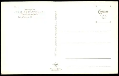 ALTE POSTKARTE CAMPING VOSS FERIENGLÜCK HAFFKRUG VW KÄFER BUS STOSS OSTSEEBAD SCHARBEUTZ cpa AK Ansichtskarte postcard