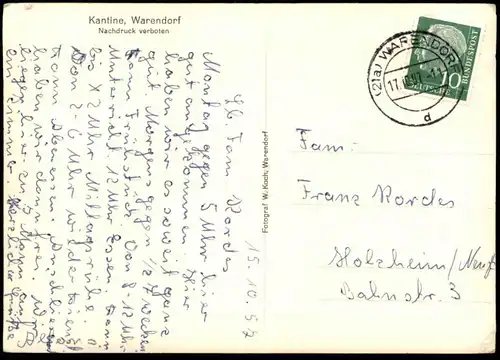 ÄLTERE POSTKARTE WARENDORF KANTINE cpa postcard Ansichtskarte AK