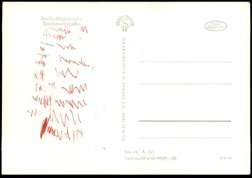 ALTE POSTKARTE BERLIN GERMANENSTRASSE ALTGLIENICKE Ansichtskarte AK cpa postcard