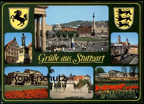 ÄLTERE POSTKARTE GRÜSSE AUS STUTTGART WAPPEN BADEN WÜRTTEMBERG Ansichtskarte AK cpa postcard