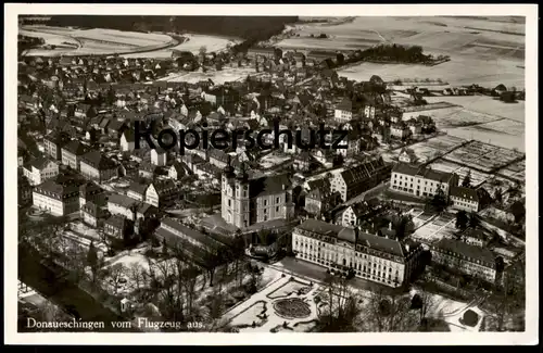 ALTE POSTKARTE DONAUESCHINGEN IM WINTER VOM FLUGZEUG AUS Luftbild Total Totalansicht Fliegeraufnahme Riediger Ebingen