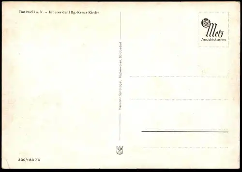 ALTE POSTKARTE ROTTWEIL AM NECKAR INNERES DER HEILIG-KREUZ-KIRCHE church église AK postcard Ansichtskarte cpa