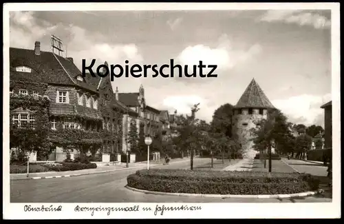 ALTE POSTKARTE OSNABRÜCK KRONPRINZENWALL MIT FAHNENTURM Turm tower tour Niedersachsen Ansichtskarte AK cpa postcard