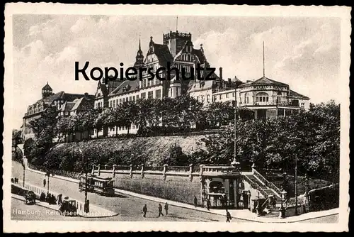 ALTE POSTKARTE HAMBURG ALTONA REICHSSEEFAHRTSCHULE SEEFAHRTSCHULE TROPENKRANKENHAUS Strassenbahn Ansichtskarte postcard