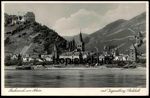 ALTE POSTKARTE BACHARACH AM RHEIN 1939 MIT JUGENDBURG STAHLECK Burg castle chateau AK Ansichtskarte postcard cpa