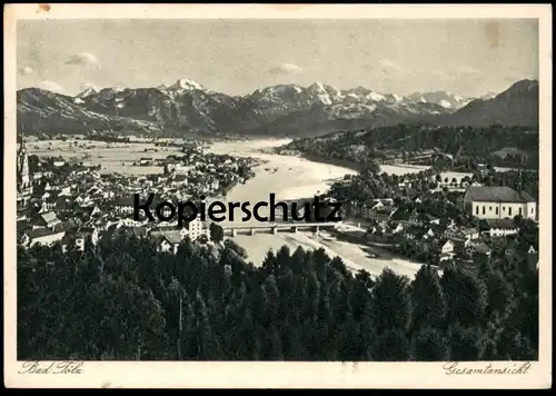 ALTE POSTKARTE BAD TÖLZ GESAMTANSICHT 1936 PANORAMA Totalansicht Total AK Ansichtskarte postcard cpa Bayern