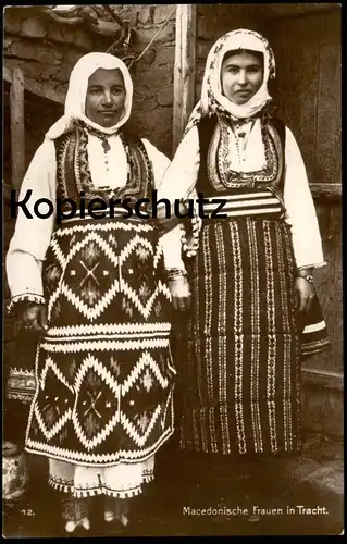 ALTE POSTKARTE MACEDONISCHE FRAUEN IN TRACHT MAZEDONIEN Jugoslawien Nordmacedonia Macedonia Serbien Bosnien Bosnia