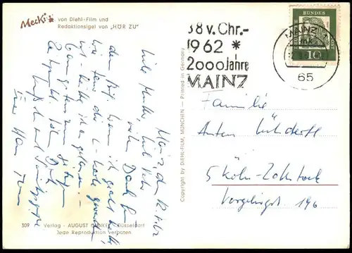 ÄLTERE POSTKARTE MECKI SCHERBEN SOLLEN GLÜCK BRINGEN Spruch luck fortune chance AK Ansichtskarte cpa postcard