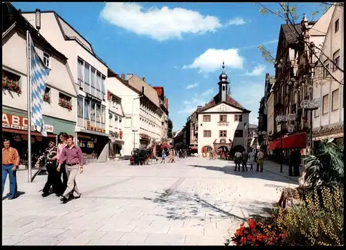 ÄLTERE POSTKARTE BAD KISSINGEN FUSSGÄNGERZONE ABC-SCHUHE EDEKA FLAGGE BAYERN cpa AK Ansichtskarte postcard