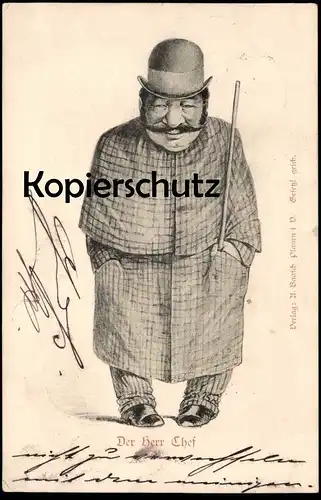 ALTE POSTKARTE DER HERR CHEF Judaica Judaika jew jewish cpa postcard AK Ansichtskarte