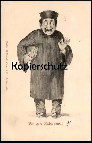 ALTE POSTKARTE DER HERR RECHTSANWALT lawyer advocate jew jewish Judaica Judaika cpa postcard AK Ansichtskarte