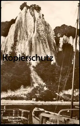 ALTE POSTKARTE STUBBENKAMMER KÖNIGSSTUHL RÜGEN Sassnitz Boot Schiff cpa AK Ansichtskarte postcard