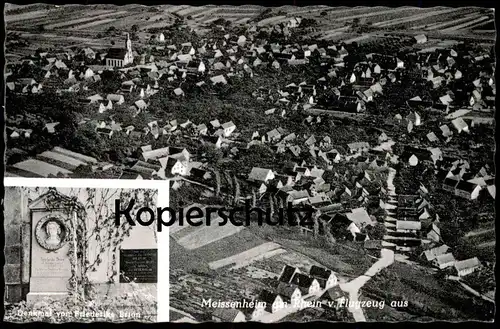 ALTE POSTKARTE MEISSENHEIM AM RHEIN VOM FLUGZEUG AUS Fliegeraufnahme Luftbild cpa AK Ansichtskarte postcard