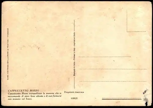 ALTE POSTKARTE ROTKÄPPCHEN Le petit chaperon rouge little Red Riding Hood girl Kind child enfant cpa AK postcard