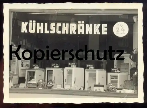 ALTES ORIGINAL FOTO KÜHLSCHRÄNKE SCHAUFENSTER Kühlschrank Delta AEG Bauknecht Frigee WERBUNG REKLAME fridge 10,2 x 7,4cm