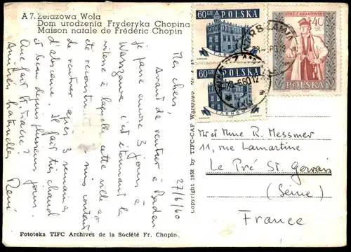 ÄLTERE POSTKARTE ZELAZOWA WOLA DOM URODZENIA CHOPINA MAISON NATALE FRÉDÉRIC CHOPIN Polen Polska cpa postcard AK