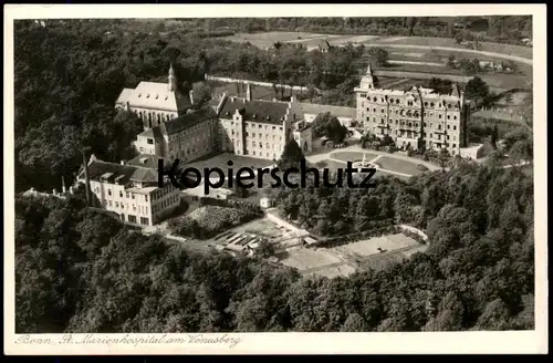 ALTE POSTKARTE BONN ST. MARIENHOSPITAL AM VENUSBERG LUFTBILD FLIEGERAUFNAHME Hospital Krankenhaus postcard Ansichtskarte