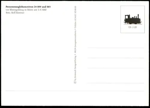 POSTKARTE DAMPFLOK 24009 & 083 RHEINGOLD HÖSTE Lienen Tenderlok locomotive à vapeur steam train Ansichtskarte