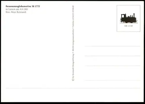 POSTKARTE DAMPFLOK 38 1772 IN LIENEN Tenderlok locomotive à vapeur steam train Silo Ansichtskarte postcard cpa AK