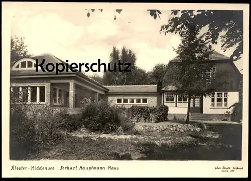ALTE POSTKARTE INSEL KLOSTER HIDDENSEE GERHART HAUPTMANN HAUS Foto Herold Neukirch postcard cpa AK Ansichtskarte