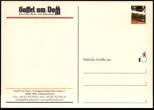 POSTKARTE NARRENFREIHEIT GENIESSEN CLOWN KÖLN GAFFEL KÖLSCH KARNEVAL CARNEVAL ALKOHOL DRUNKEN beer alcohol bière alcool