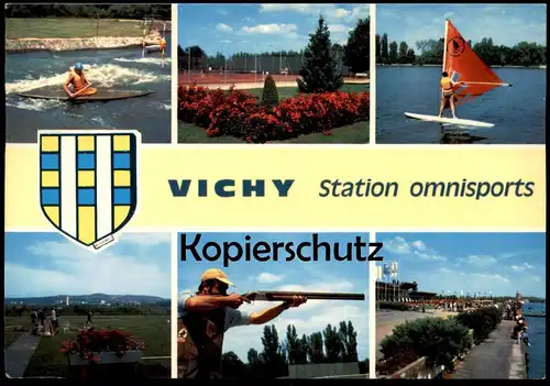 ÄLTERE POSTKARTE VICHY STATION OMNISPORTS SCHIESSEN KANU SURFEN TENNIS GOLF tir clay target shooting AK Ansichtskarte