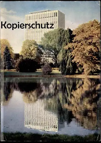 ÄLTERE POSTKARTE KARLSRUHE BLICK VOM STADTGARTEN AUF HOCHHAUS KARLSRUHER LEBENSVERSICHERUNG Ansichtskarte cpa postcard