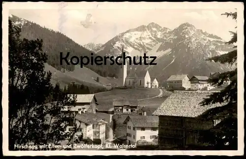 ALTE POSTKARTE KLEINWALSERTAL HIRSCHEGG MIT ELFER- UND ZWÖLFERKOPF Stempel Sondertarif Ansichtskarte AK cpa postcard
