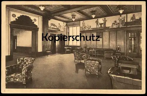 ALTE POSTKARTE WIESBADEN VESTIBÜL IM I. OBERGESCHOSS STÄDT. KAISER FRIEDRICH BAD MIT FRIES VON FR. KALTWASSER cpa AK