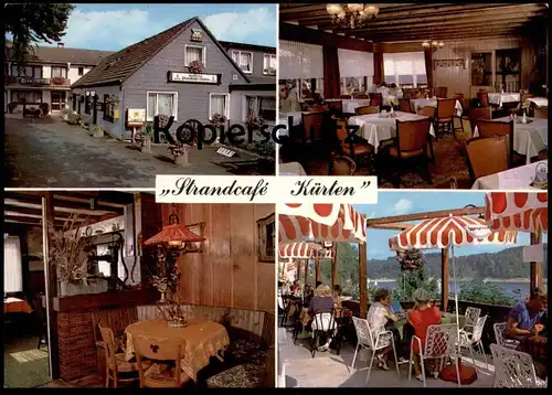 ÄLTERE POSTKARTE HOTEL RESTAURANT STRANDCAFE KÜRTEN BEVERTALSPERRE HÜCKESWAGEN Langnese Veltins Zigarettenautomat cpa AK