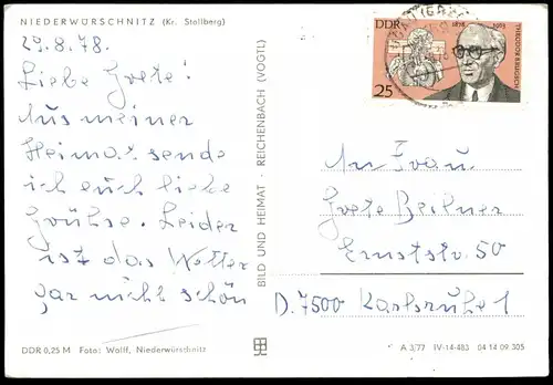 ÄLTERE POSTKARTE NIEDERWÜRSCHNITZ KREIS STOLLBERG Kühe Kuh cow cows Rinder vache Sachsen Lugau Ansichtskarte postcard