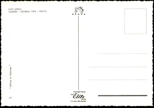 ÄLTERE POSTKARTE KENIA NAIROBI GENERAL VIEW Totalansicht Kenya East Africa Afrika postcard cpa AK Ansichtskarte