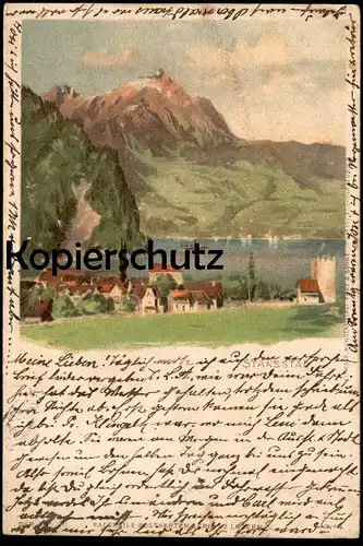 ALTE KÜNSTLER POSTKARTE STANSSTAD SCHWEIZER PILLEN APOTHEKER RICH. BRANDT'S SCHAFFHAUSEN Ansichtkarte AK postcard cpa