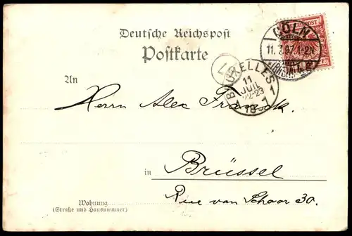 ALTE POSTKARTE GRUSS AUS BRAUWEILER 1897 NUN LEB WOHL DU STILLE GASSE POLIZEI VERHAFTUNG Ehebruch Pulheim Ansichtskarte