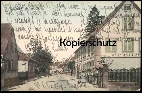 ALTE POSTKARTE INGWEILER HAUPTSTRASSE WIRTHSCHAFT Wirtschaft Gasthaus Gaststätte Einöd Ingwiller cpa AK Ansichtskarte