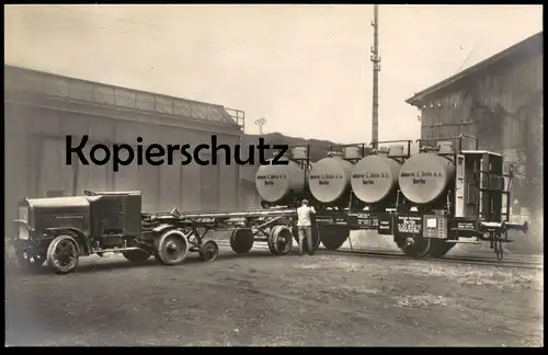 ALTE POSTKARTE UMSCHLAG EISENBAHN AUF LKW C. BOLLE MEIEREI BERLIN LOKOMOTIVBAU KRUPP ESSEN truck Ansichtskarte postcard
