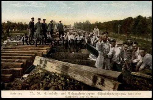 ALTE POSTKARTE EISENBAHN- UND TELEGRAFENTRUPPEN NOTBRÜCKE VOR LEMBERG Lviv Lwiw Lwow Lvov postcard cpa AK