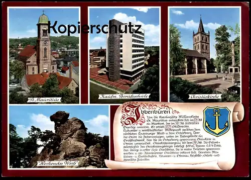 POSTKARTE IBBENBÜREN BERUFSSCHULE SCWAPPEN & GESCHICHTE CHRONIK Chronikkarte chronique chronicle storycard Ansichtskarte