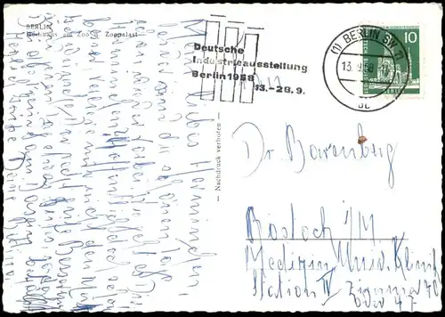 ÄLTERE POSTKARTE BERLIN ZOOPALAST FILM HAIE UND KLEINE FISCHE HOCHHAUS AM ZOO Möbel Spiegel postcard cpa Ansichtskarte