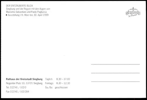 ÄLTERE POSTKARTE BONN UNIVERSITÄT DER ENTZAUBERTE BLICK MASSIMO SEBASTIANI UND PAOLO PAGLIUSSA 1999 postcard