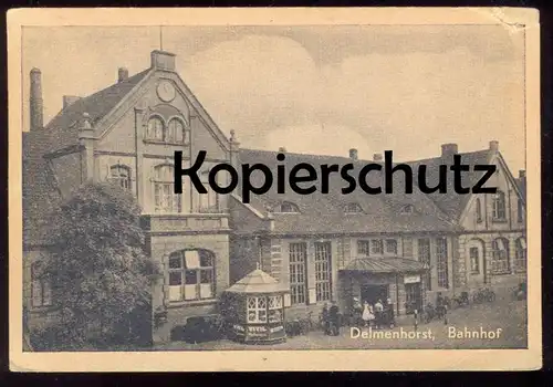 ALTE POSTKARTE DELMENHORST BAHNHOF VIVIL PFEFFERMINZ WERBUNG station gare Ansichtskarte cpa postcard AK