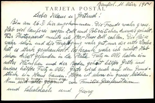 ALTE POSTKARTE BUENOS AIRES SAN MARTIN SQUARE AND SANTA FE AVENUE ARGENTINA ARGENTINIEN Ansichtskarte postcard cpa AK