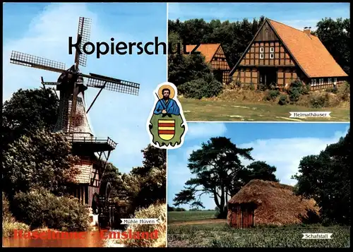 ÄLTERE POSTKARTE HÜVEN WINDMÜHLE HEIMATHÄUSER SCHAFSTALL Mühle Mill Moulin Windmill Molen Hueven Sögel Soegel postcard